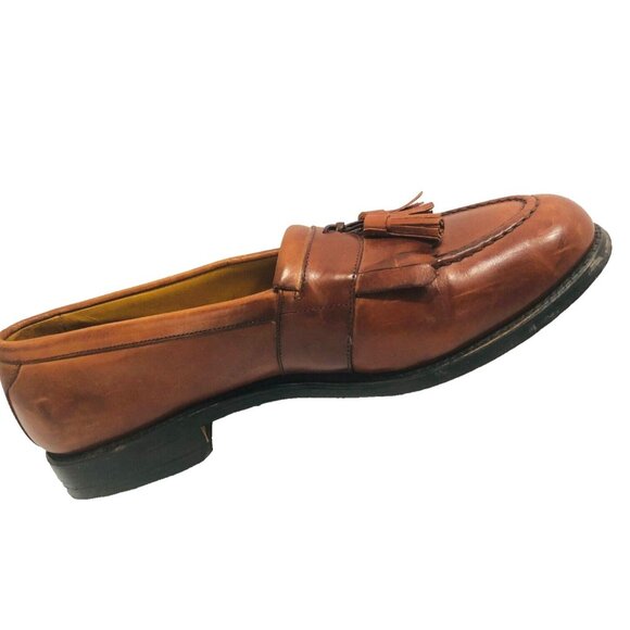 Allen‎ Edmonds Cognac Leather Newport Loafer Shoes Men 10.5D Tassels Kiltie
